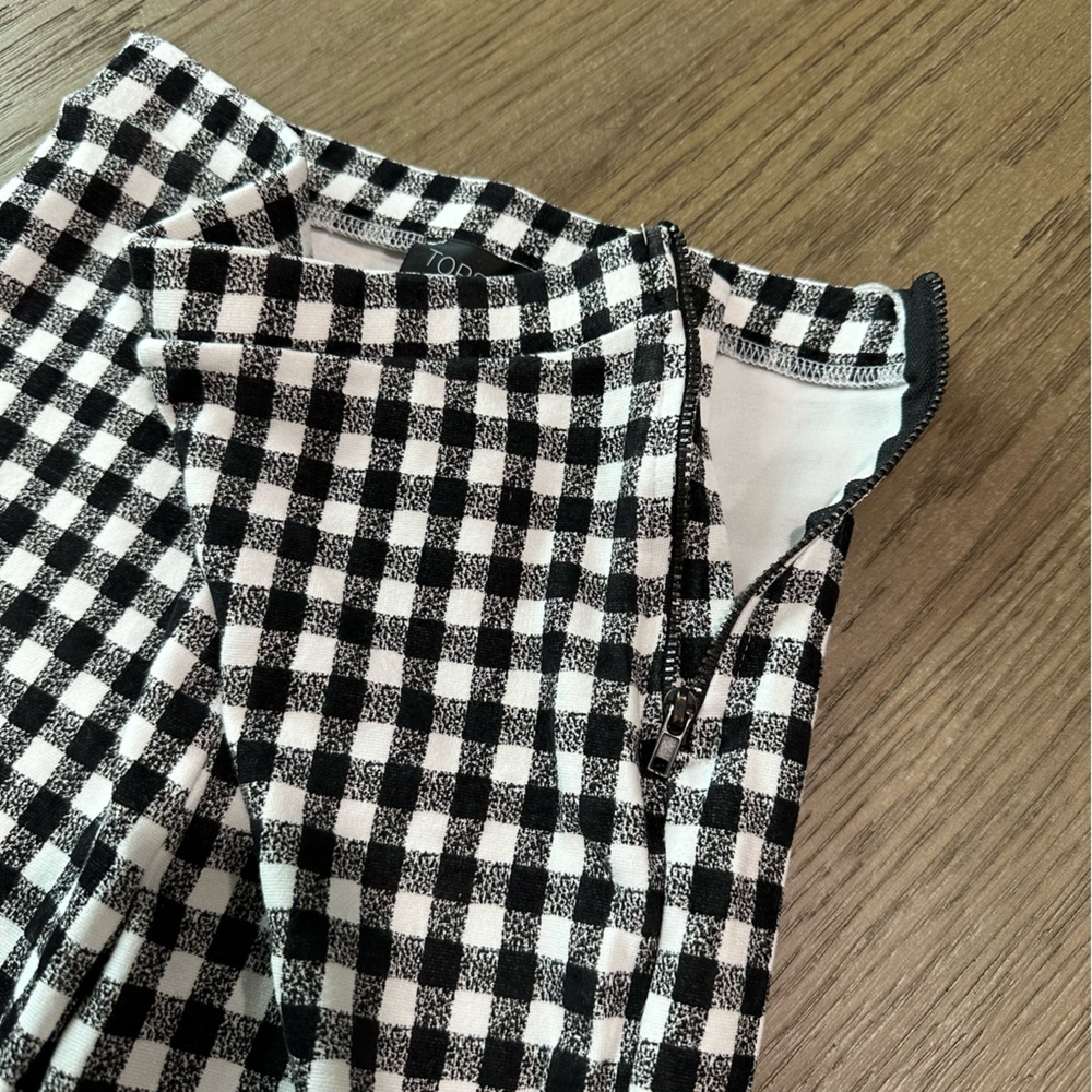 Topshop Buffalo Check Black White Pants/Leggings Size 4 - Picture 3 of 11